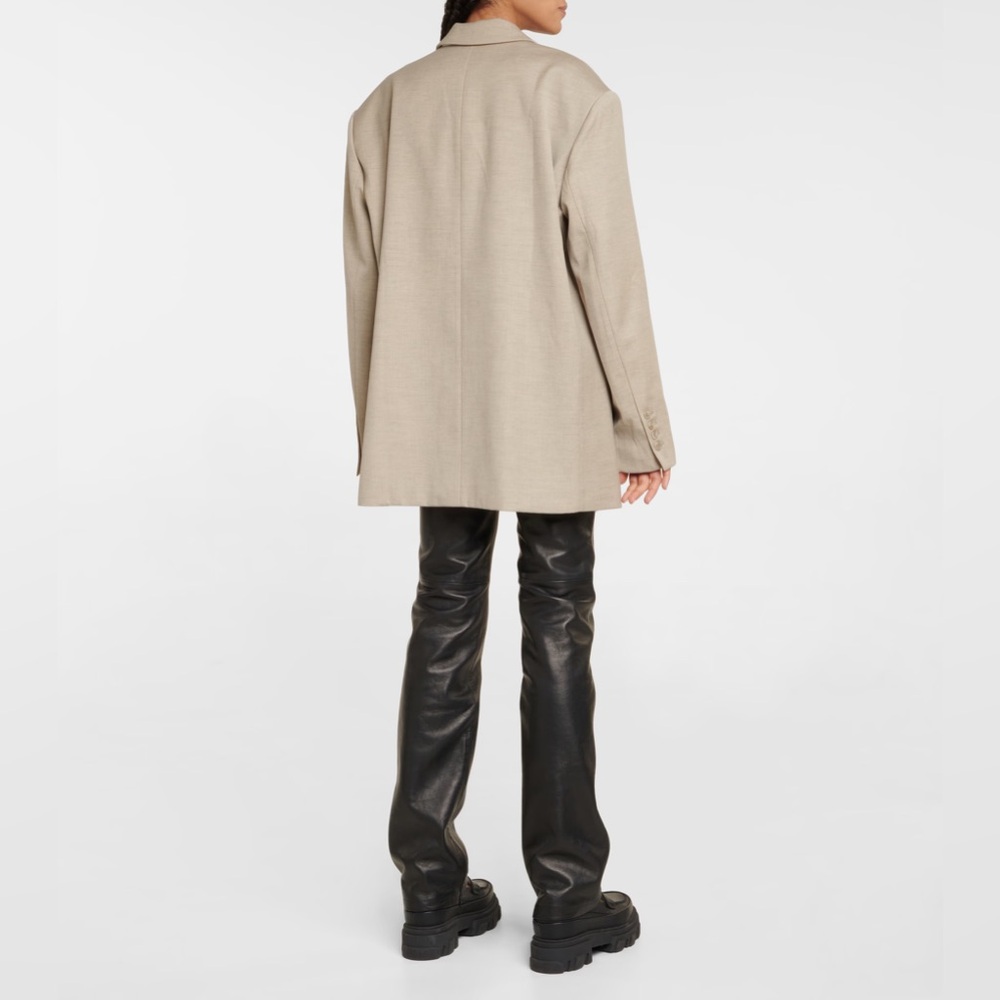 NWT The Frankie Shop Gelso Oversized Blazer Taupe Melange XS sand color new - Picture 11 of 15